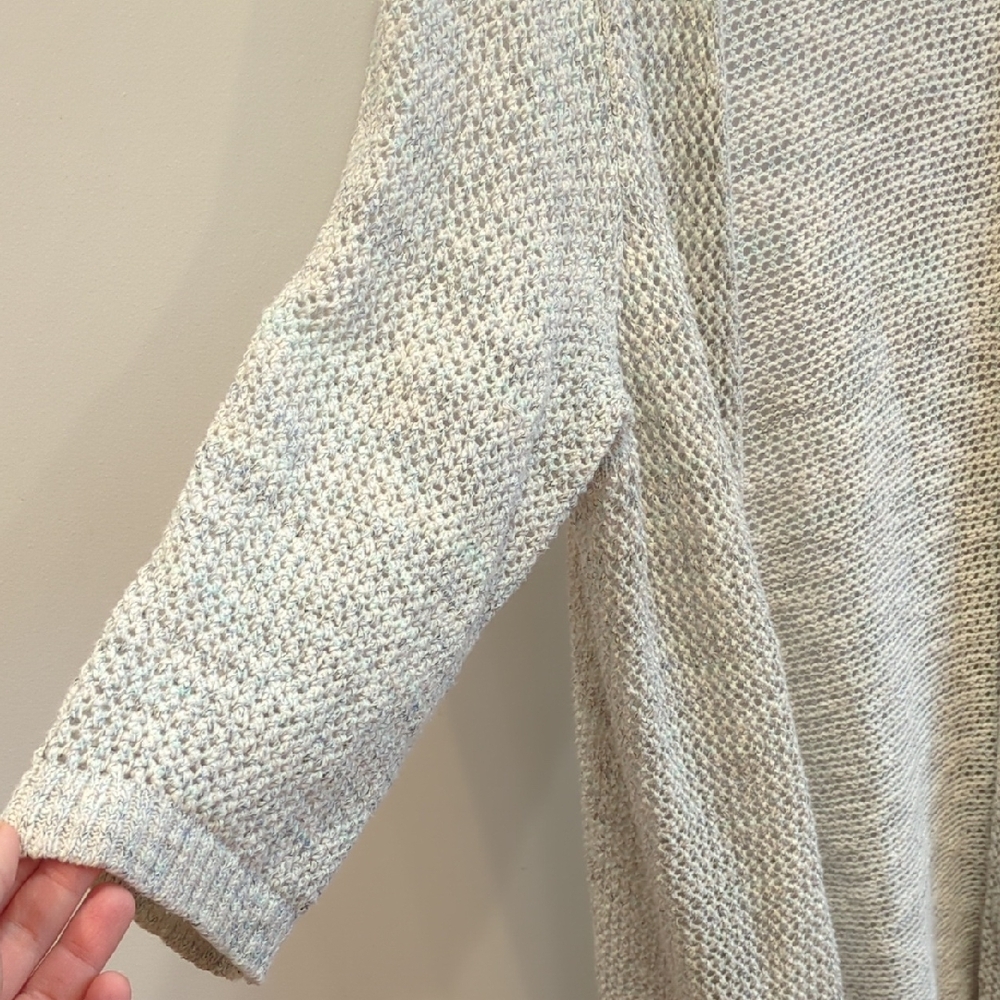 J.Jill Cotton Open Knit Spring Summer Beach Coastal Cardigan Gray Size XXL ECU - Picture 3 of 9